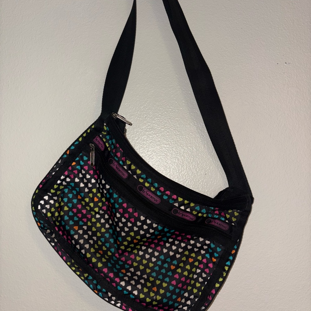 Le Sport Colorful Heart Pattern Crossbody Bag